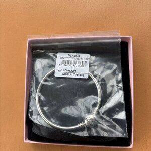 Pandora silver bracelet with heart clasp